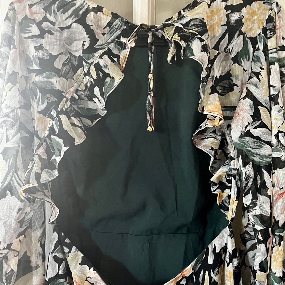 Floral Open Back Mini Dress - Picture 2 of 6